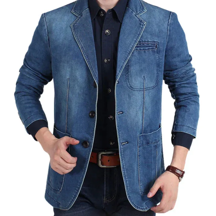 Chic Denim Blazer for Men sold by Elvoria London product image thumbnail 3