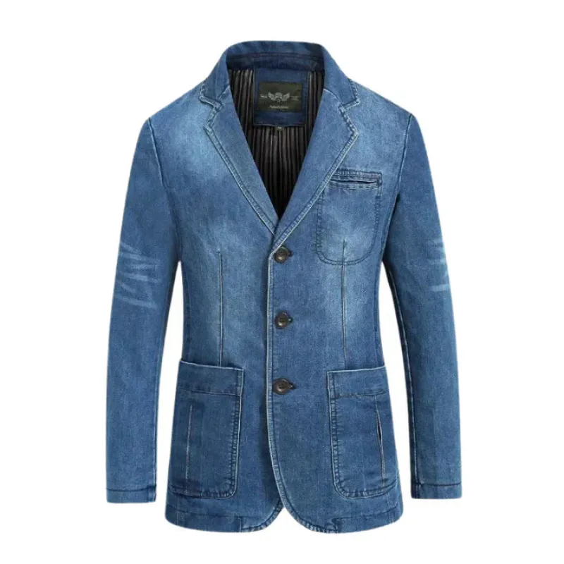 Chic Denim Blazer for Men made by Elvoria London