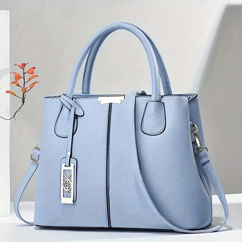 Women's Leather Handbag - Stylish Structured Tote & Crossbody Strap sold by Elvoria London