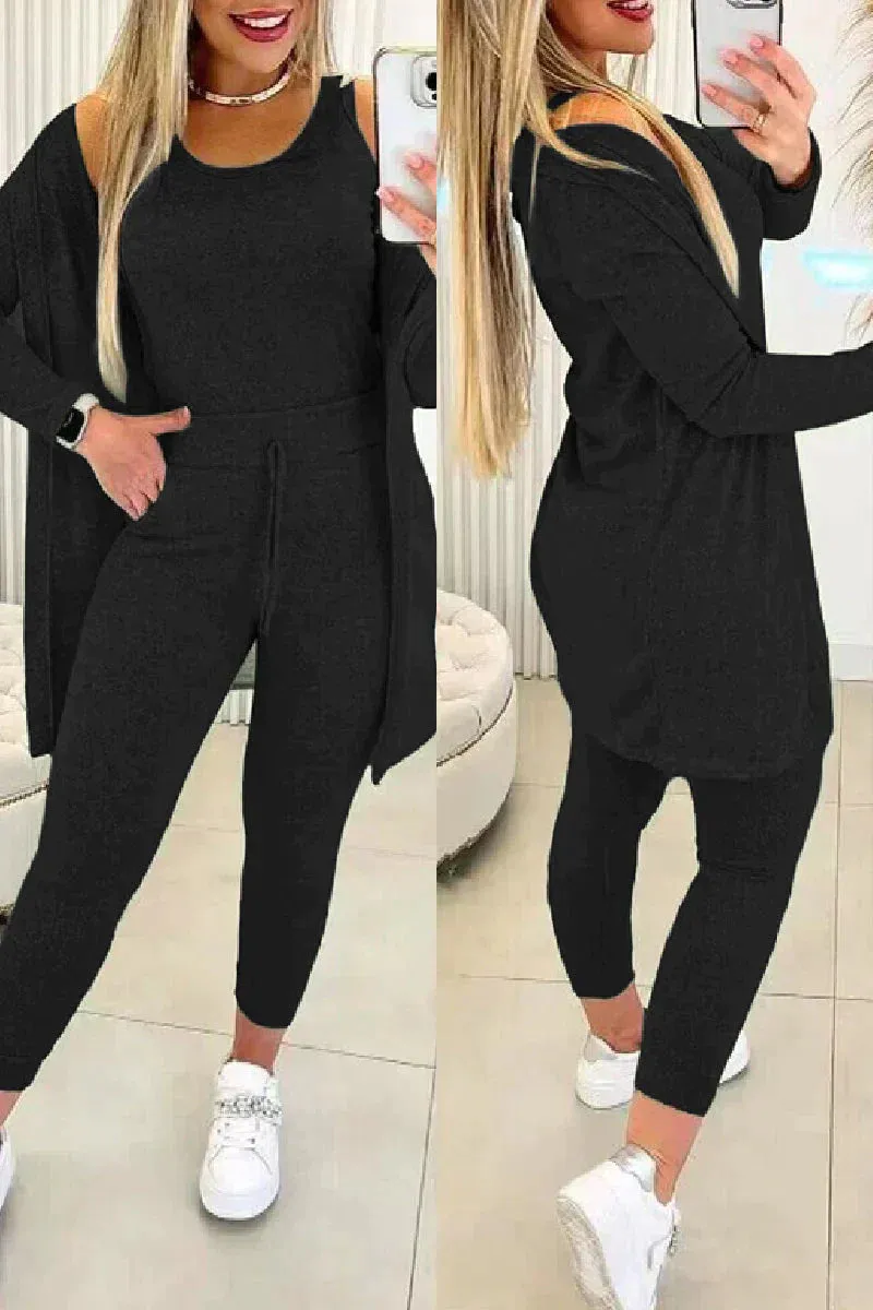 Women's Three-Piece Set - Cardigan, Tank Top & Leggings sold by Elvoria London product image thumbnail 2