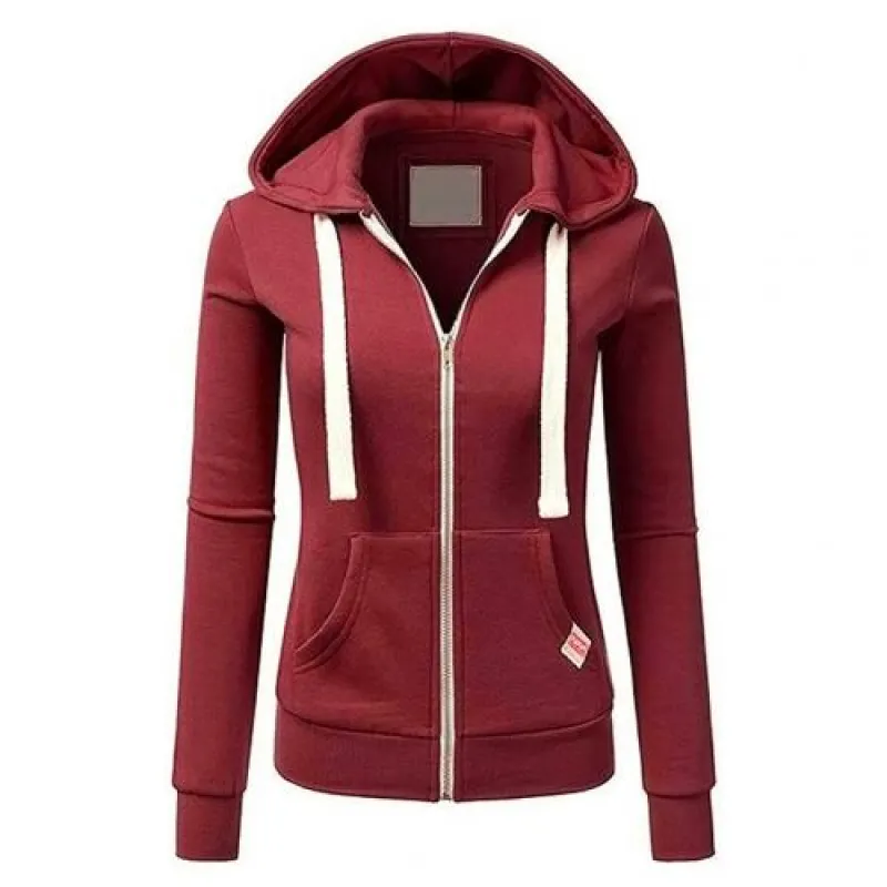 Women's Zip-Up Hoodie - Slim-Fit & Kangaroo Pocket sold by Elvoria London