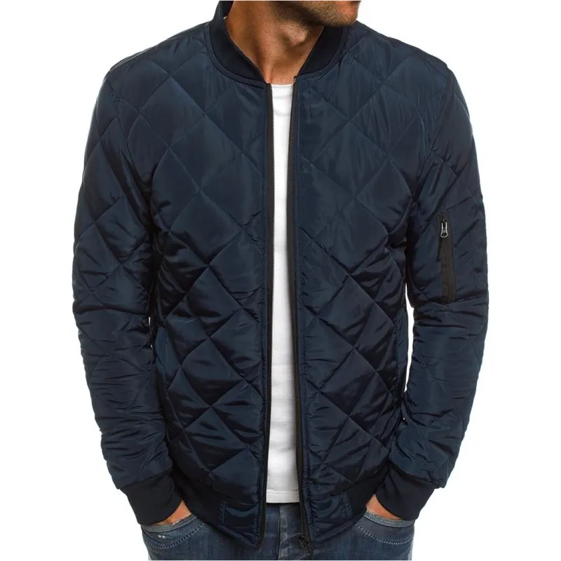 Comfortable and Casual Bomber Jacket with Zip Pockets for Men sold by Elvoria London