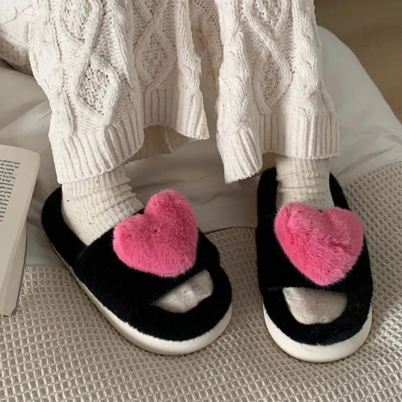 Clara - Fluffy Heart Slippers for Women sold by Elvoria London product image thumbnail 3