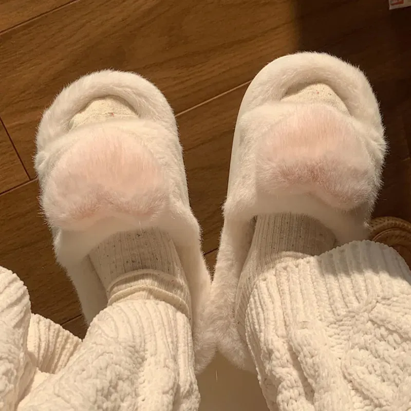 Clara - Fluffy Heart Slippers for Women sold by Elvoria London product image thumbnail 4