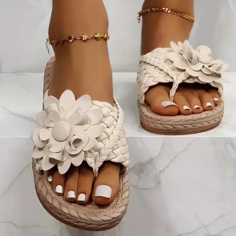 Elegant Floral Detail Slippers for Women | Jenny sold by Elvoria London product image thumbnail 3