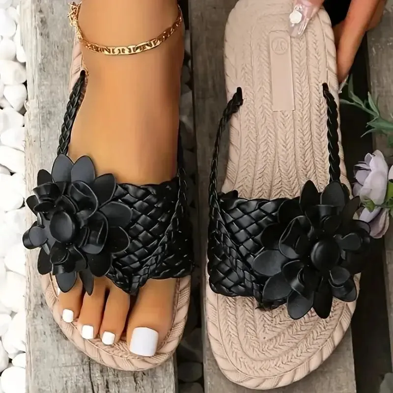 Elegant Floral Detail Slippers for Women | Jenny sold by Elvoria London product image thumbnail 2