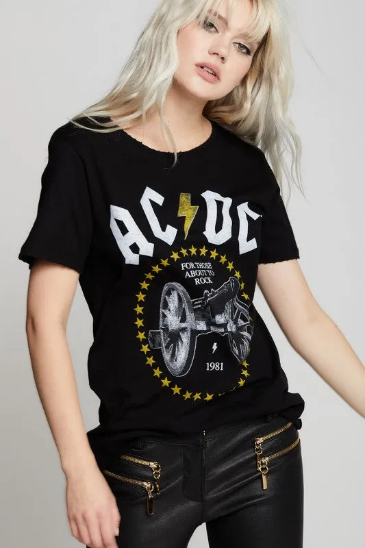 AC/DC Rock Cannon Distressed Boyfriend Tee sold by Deluxxie product image thumbnail 4