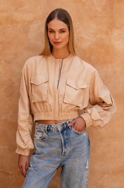 Denver Linen Bomber Jacket by Bali Lane made by Deluxxie