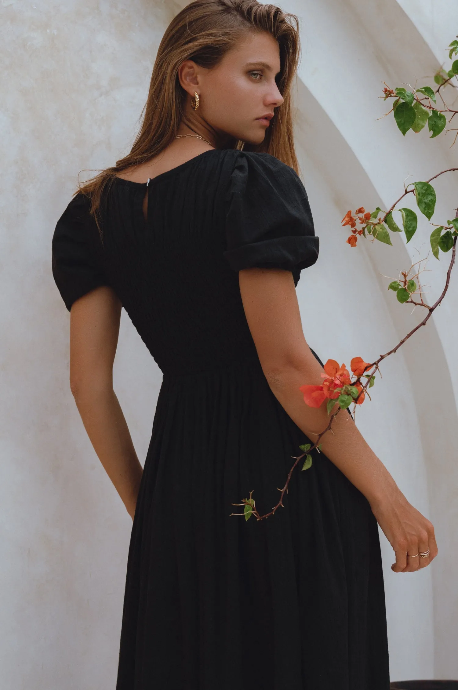 Sophie Smocked Linen Midi Dress by Bali Lane sold by Deluxxie product image thumbnail 5