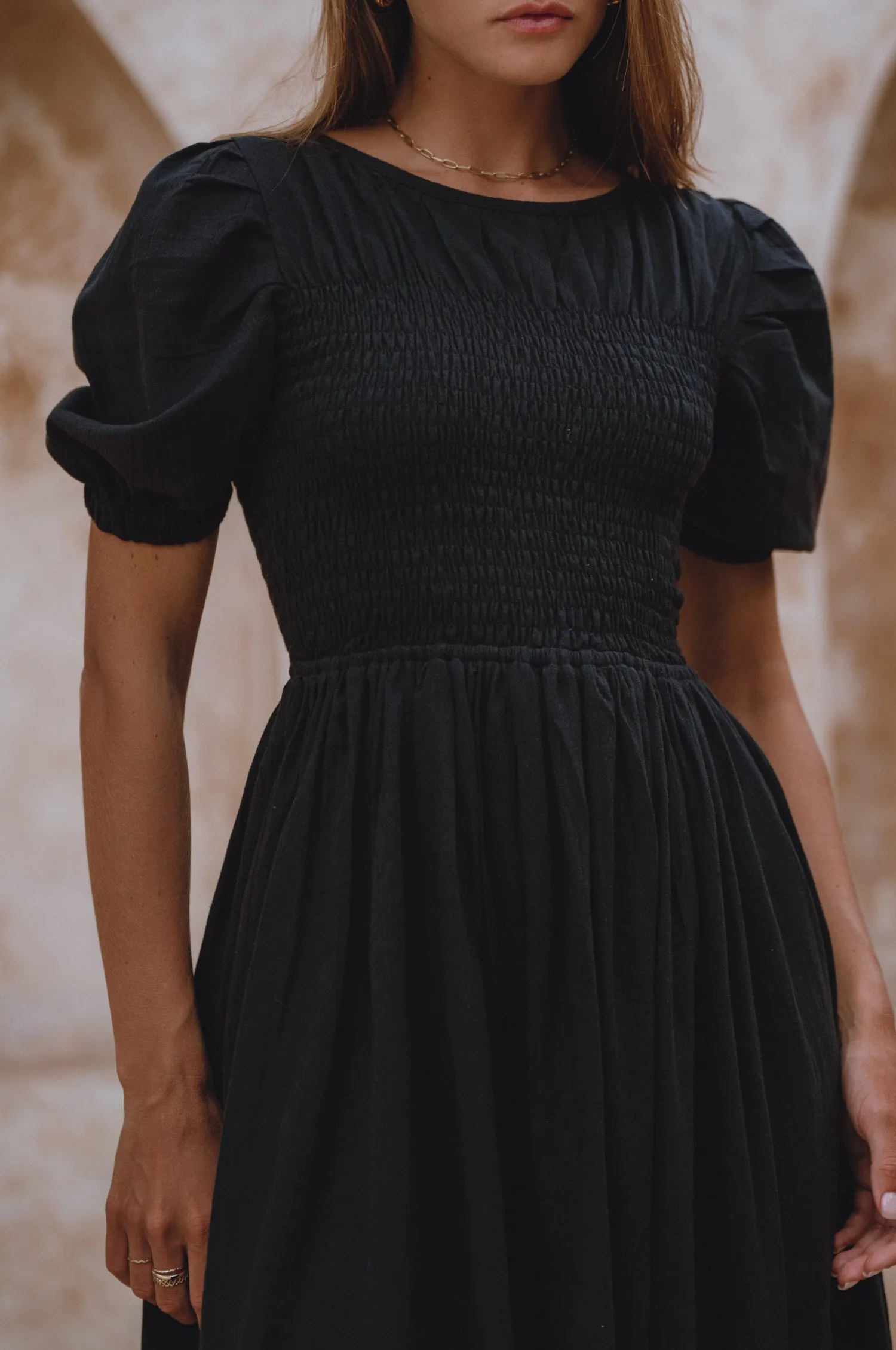 Sophie Smocked Linen Midi Dress by Bali Lane sold by Deluxxie product image thumbnail 2