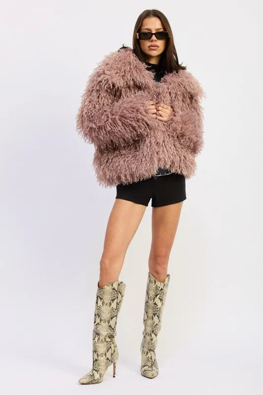 SHAGGY FAUR FUR COAT WITH COLLAR sold by Deluxxie product image thumbnail 3