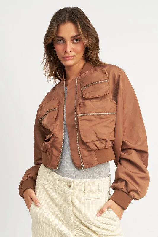 CROPPED BOMBER JACKET sold by Deluxxie