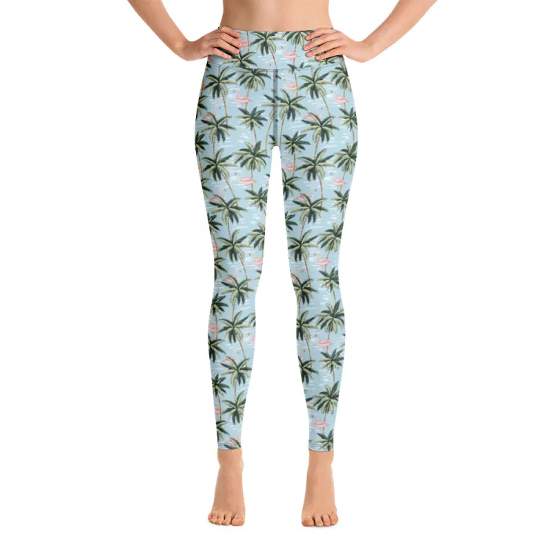 Womens Tropical Flamingo Yoga Leggings by Tropical Seas Clothing sold by Deluxxie