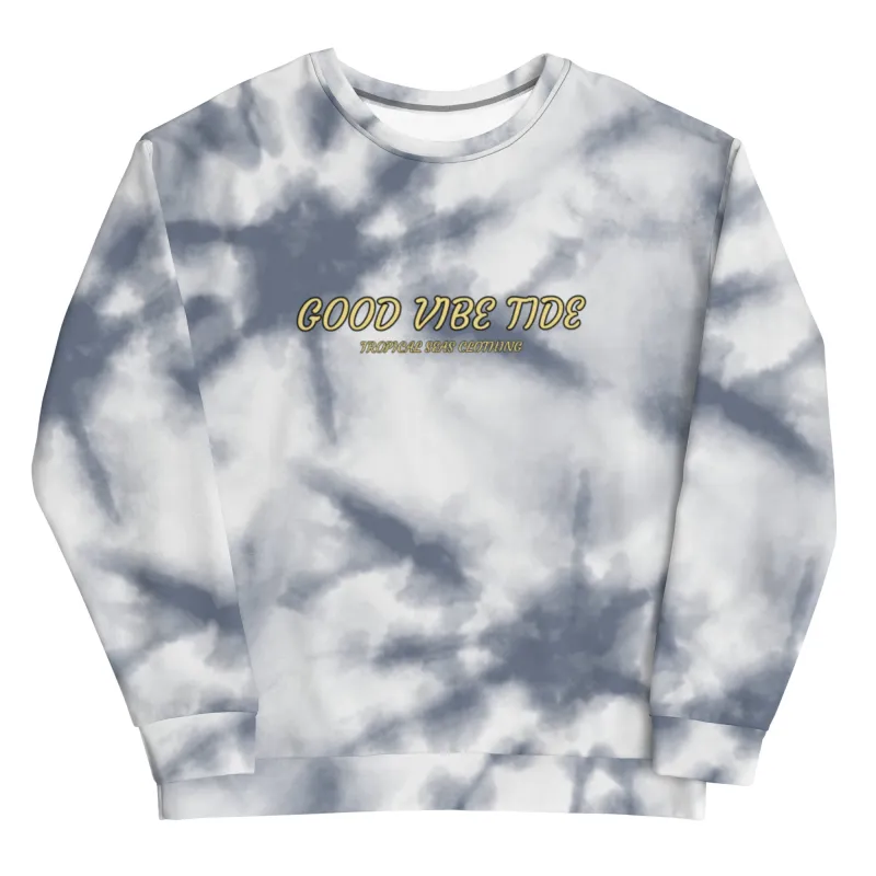 Grey Tie-Dye Vibe Tropical Sweatshirt by Tropical Seas Clothing sold by Deluxxie