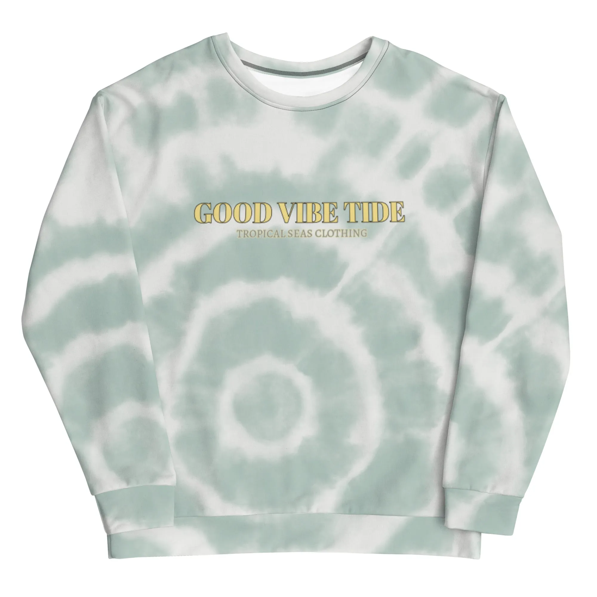 Green Tie-Dye Vibe Tropical Sweatshirt by Tropical Seas Clothing sold by Deluxxie