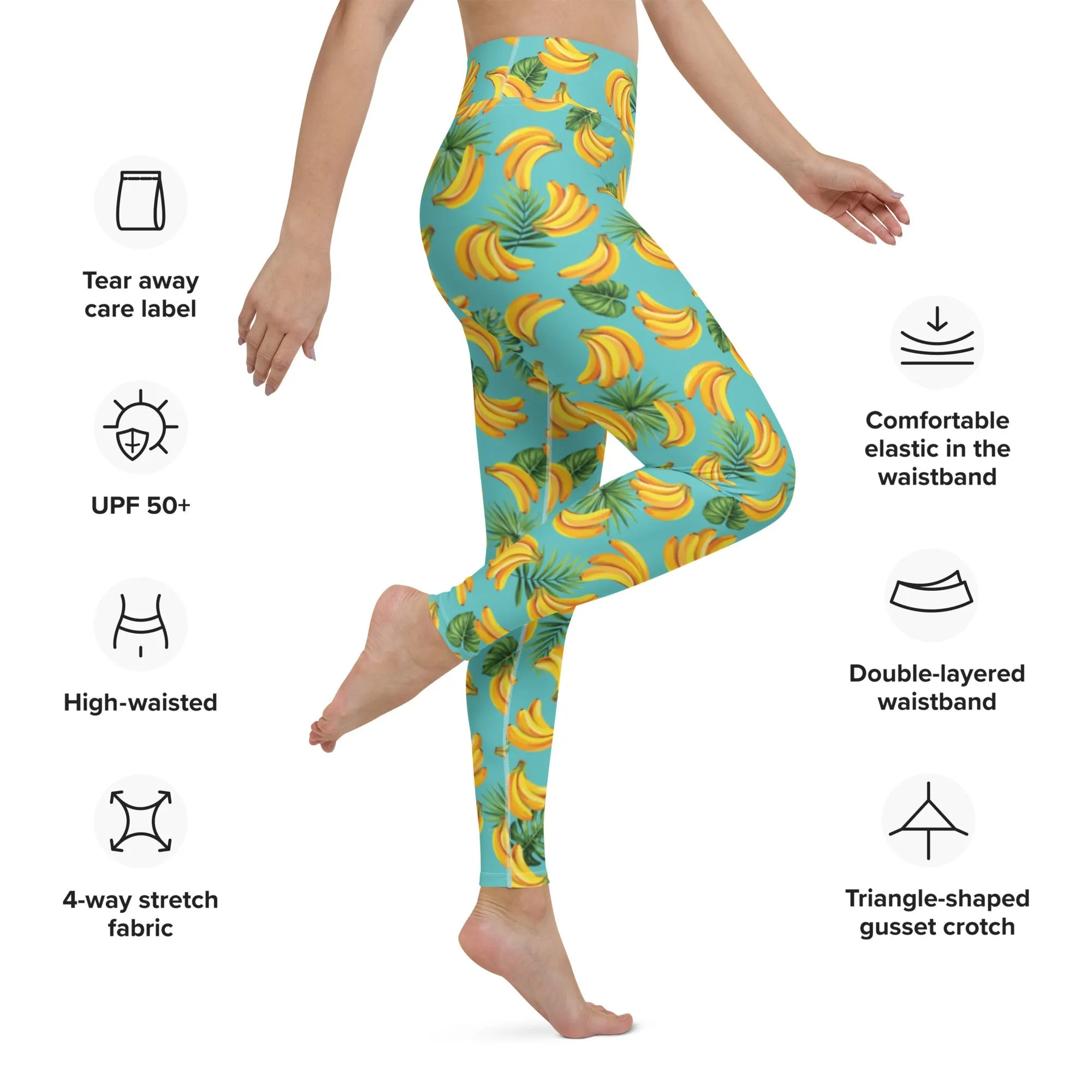 Women's Tropical Banana Mania Yoga Leggings by Tropical Seas Clothing sold by Deluxxie product image thumbnail 2