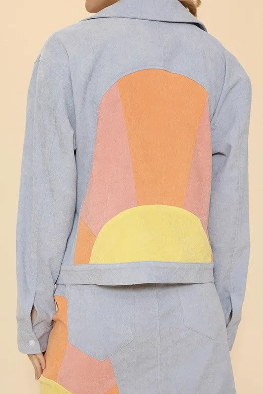 Corduroy sunburst jacket sold by Deluxxie