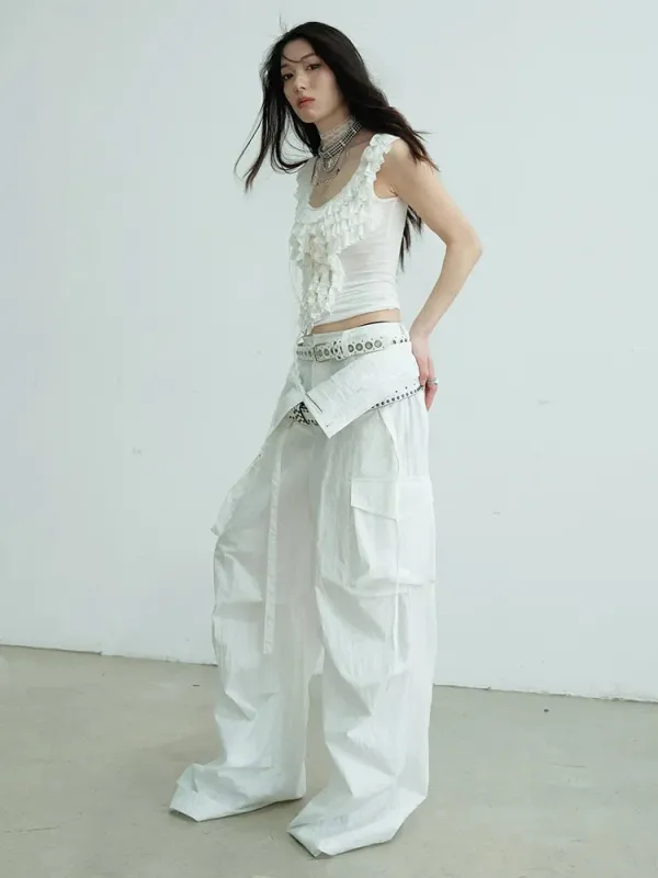 Sheeshe Ruffle Tank Top by Marigold Shadows sold by Deluxxie