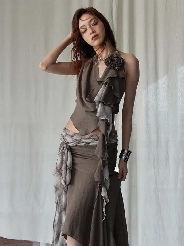 Burnn Ruffle Halter by Marigold Shadows made by Deluxxie