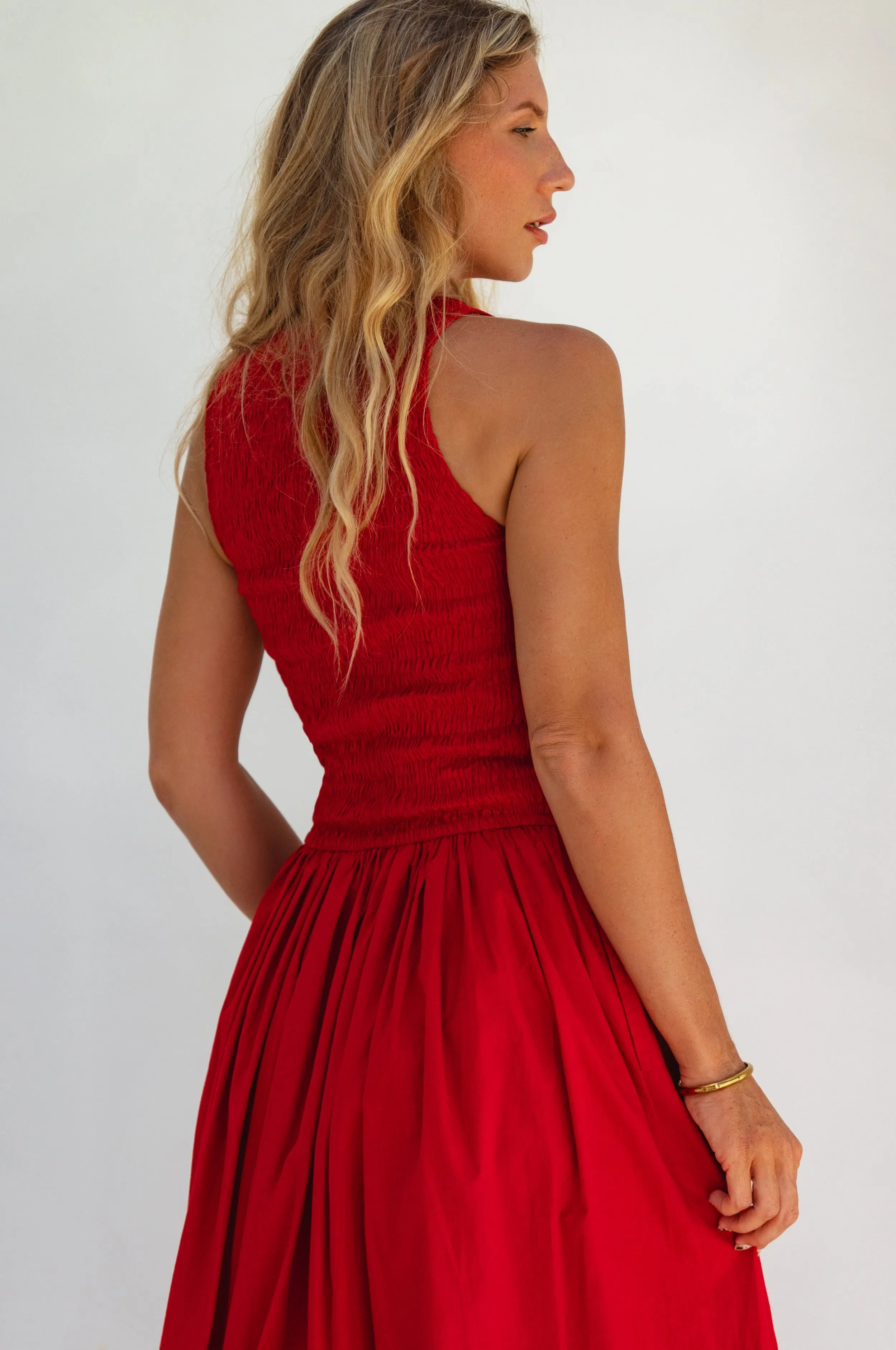 Lucciola Smocked Cotton Midi Dress by Bali ELF sold by Deluxxie product image thumbnail 3