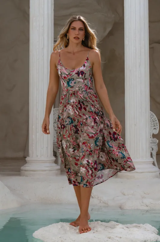 Sea Dreamer Strappy Midi Dress by Bali ELF sold by Deluxxie