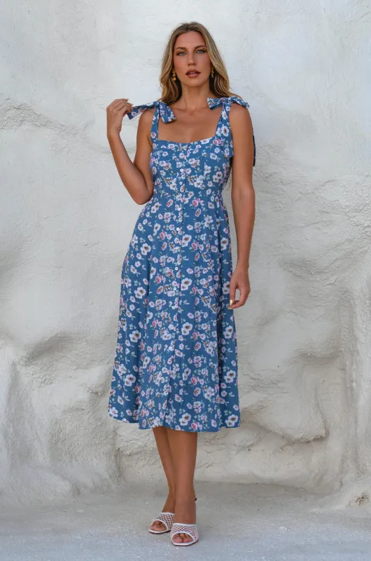 Mia Vita Button Down Dress With Ties by Bali ELF sold by Deluxxie