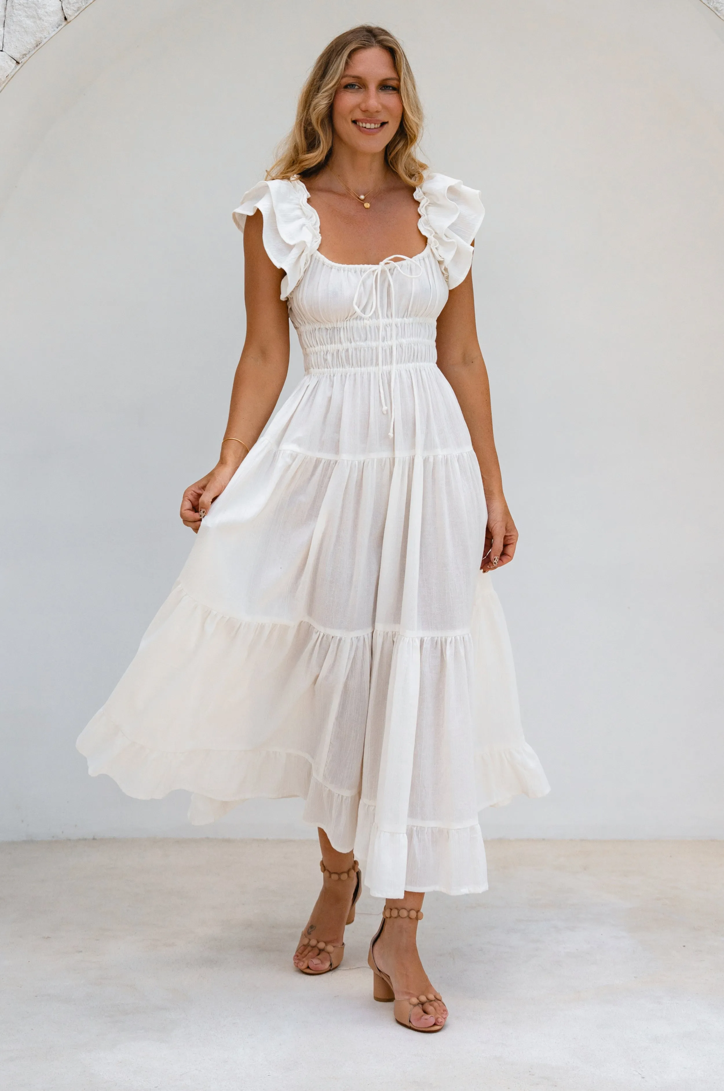 Aura Ruffled Maxi Dress by Bali ELF sold by Deluxxie product image thumbnail 5