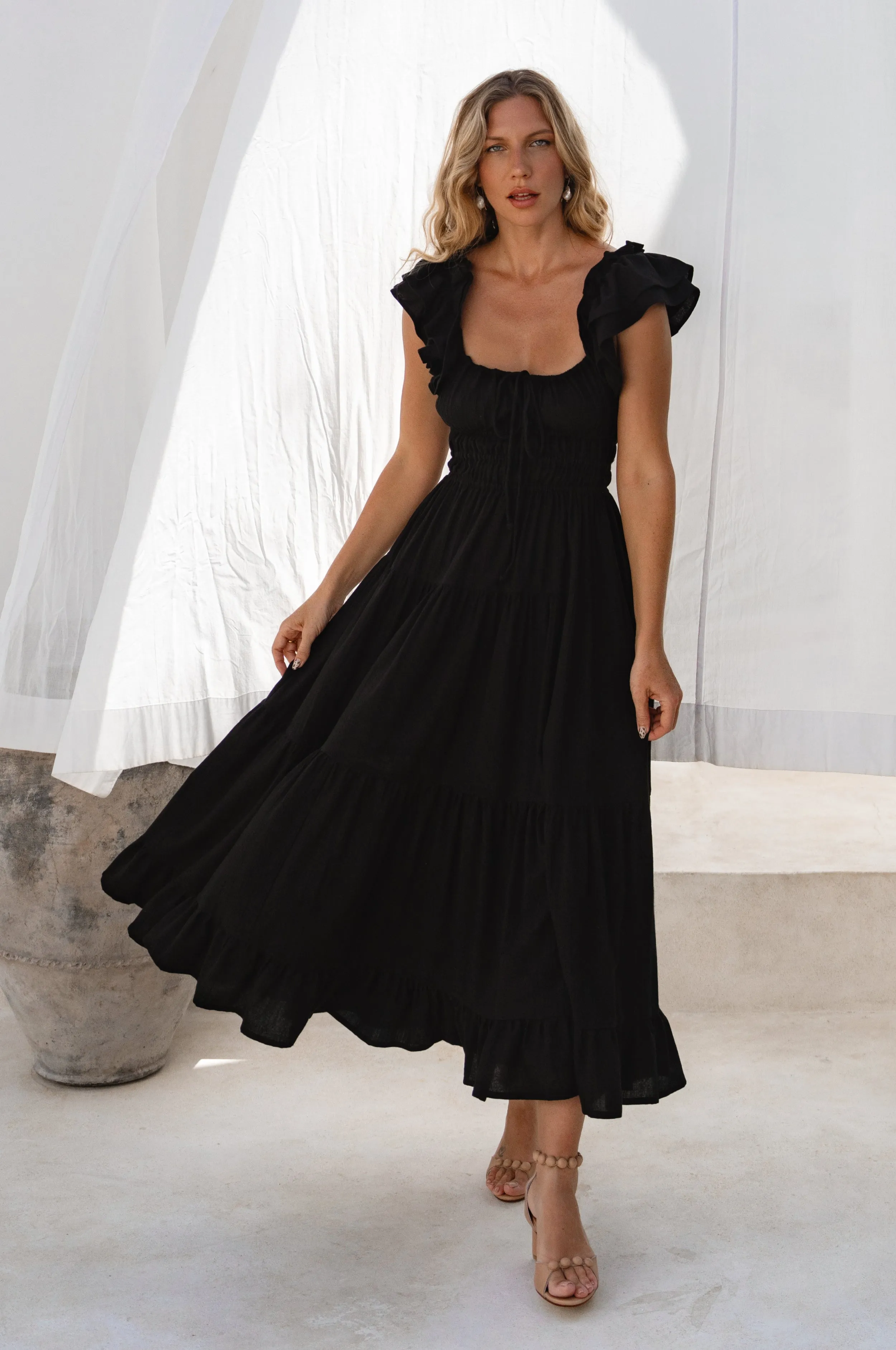 Aura Ruffled Maxi Dress by Bali ELF sold by Deluxxie product image thumbnail 2