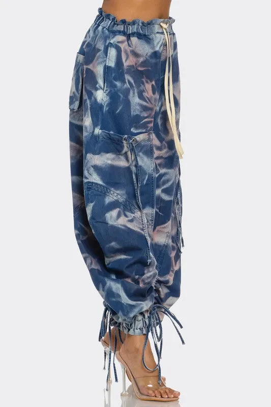 Urban Chic Drawstring Denim Cargo Pants sold by Deluxxie product image thumbnail 3