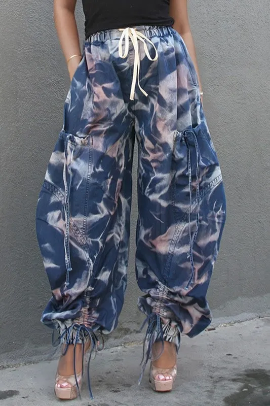 Urban Chic Drawstring Denim Cargo Pants sold by Deluxxie product image thumbnail 5