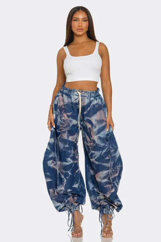 Urban Chic Drawstring Denim Cargo Pants sold by Deluxxie product image thumbnail 2