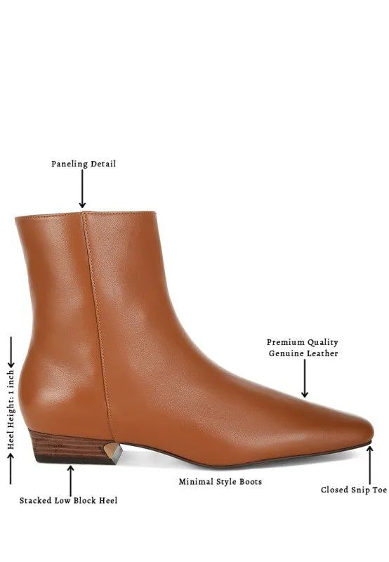 Obita Flared Heel Genuine Leather Boots sold by Deluxxie product image thumbnail 5