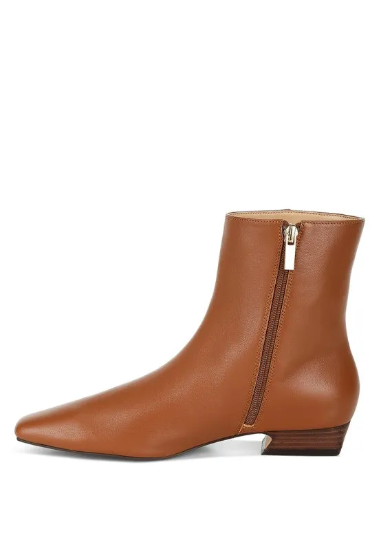 Obita Flared Heel Genuine Leather Boots sold by Deluxxie product image thumbnail 4