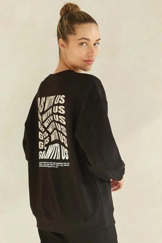 God Is With Us Ultra Comfy Pullover Sweatshirt sold by Deluxxie product image thumbnail 2