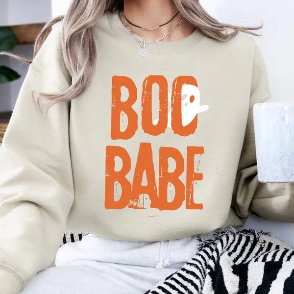 Boo Babe Ghost Halloween Graphic Sweatshirt sold by Deluxxie product image thumbnail 5