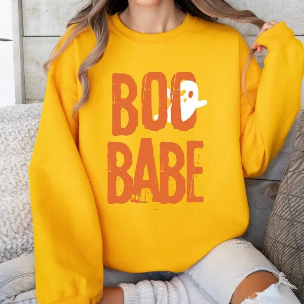 Boo Babe Ghost Halloween Graphic Sweatshirt sold by Deluxxie product image thumbnail 3