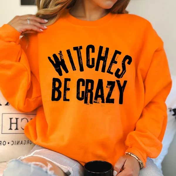 Witches be crazy Funny Halloween sweatshirt sold by Deluxxie product image thumbnail 4