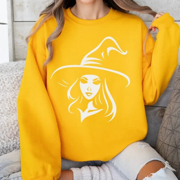 Minimalist Halloween witch graphic sweatshirt sold by Deluxxie product image thumbnail 2