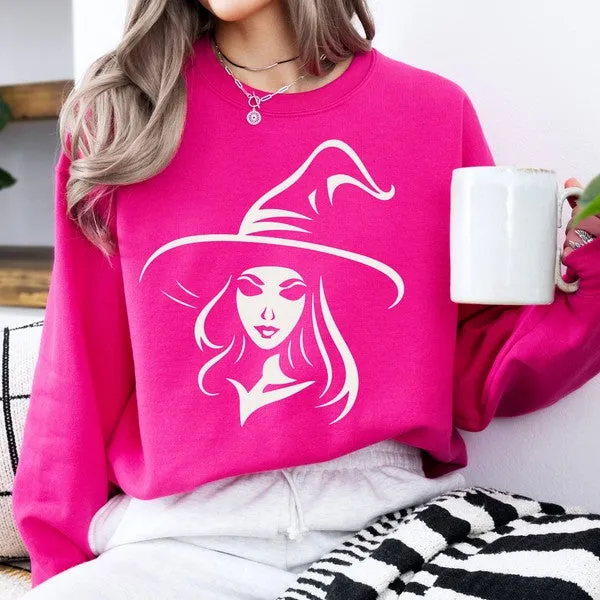 Minimalist Halloween witch graphic sweatshirt sold by Deluxxie product image thumbnail 3