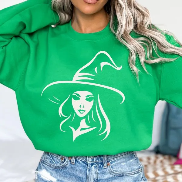 Minimalist Halloween witch graphic sweatshirt sold by Deluxxie product image thumbnail 4