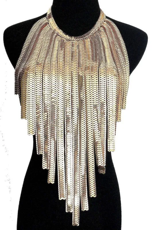 Linked Metal Statement Chunky Necklace sold by Deluxxie