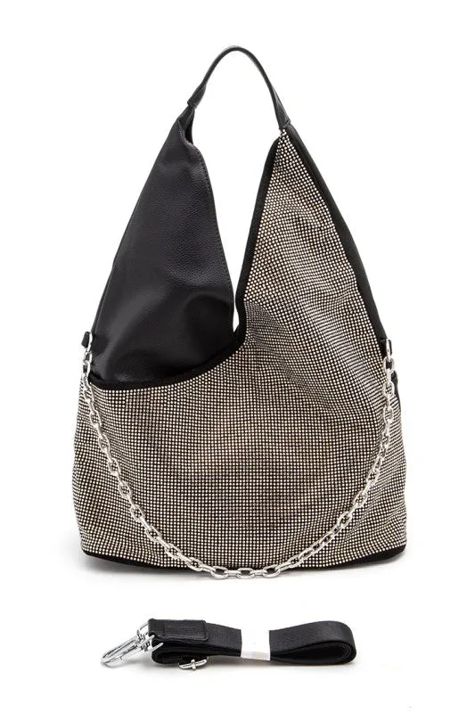 Rhinestone Convertible Top Handle Hobo Bag sold by Deluxxie product image thumbnail 2