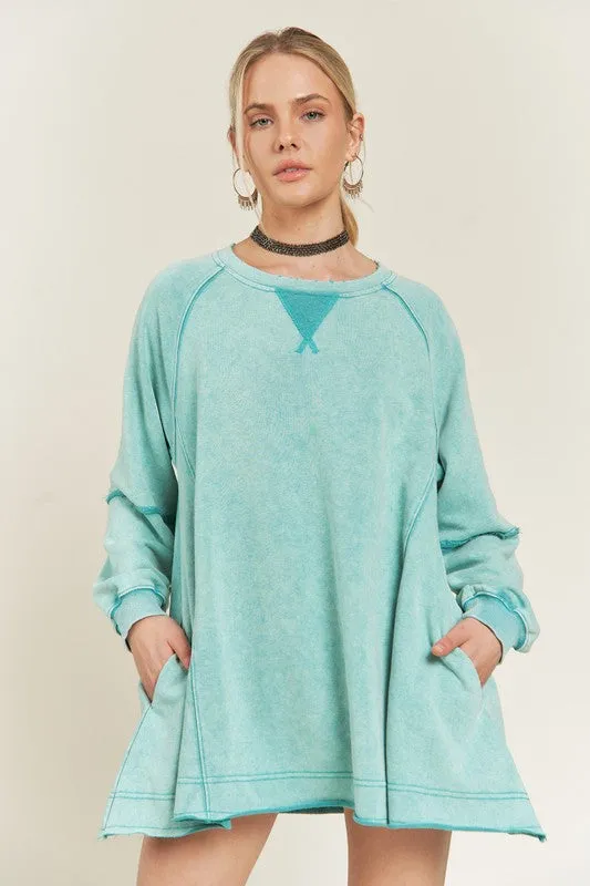 COLORWASH TUNIC SWEATSHIRT sold by Deluxxie