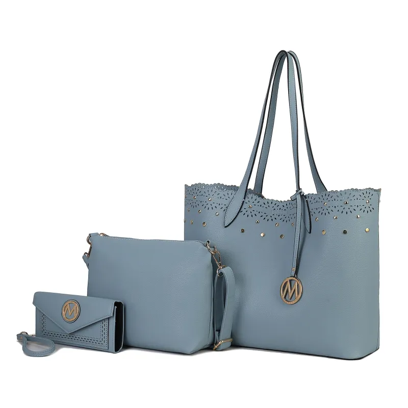 Mariahna 3 Pcs Shopper Tote, crossbody and Wallet by MKF Collection by Mia K. sold by Deluxxie