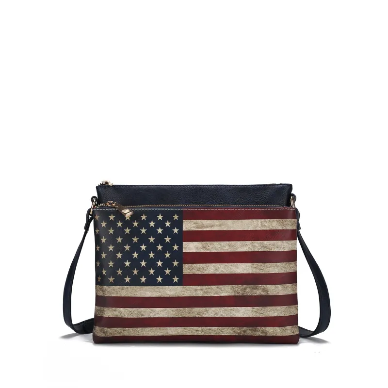 MKF Collection by Mia K. Madeline American Flag Design Crossbody Bag for Women, Patriotic Handbag by MKF Collection by Mia K. sold by Deluxxie