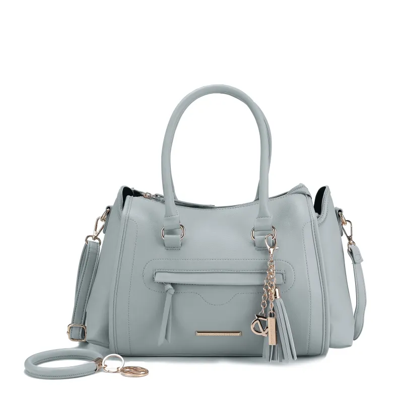 MKF Collection by Mia K. Women's Valeria Shoulder Bag and Bracelet Keyring for Women, PU Leather Crossbody Satchel Purse by MKF Collection by Mia K. sold by Deluxxie