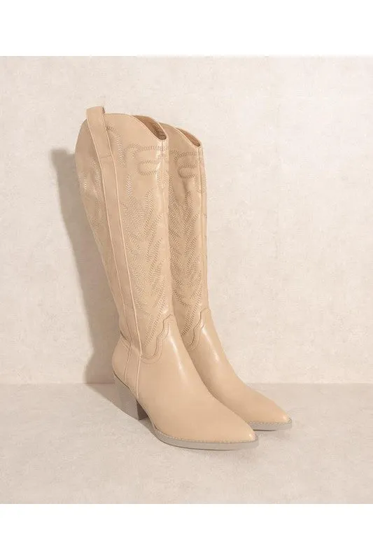 SAMARA-EMBROIDERY WESTERN KNEE HIGH BOOTS made by Let's See Style