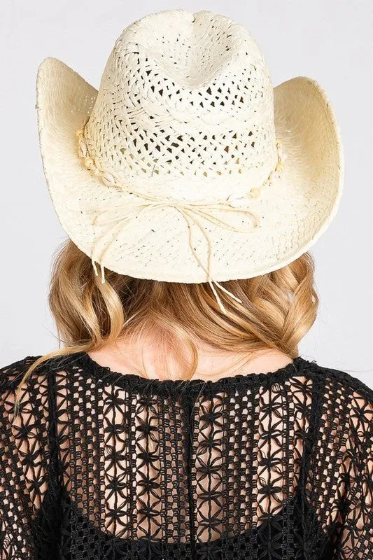 Seashell Hat Band Cowboy Straw Hat sold by Deluxxie product image thumbnail 4