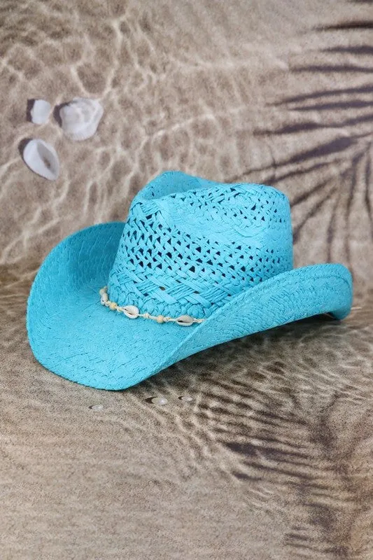 Seashell Hat Band Cowboy Straw Hat sold by Deluxxie product image thumbnail 2