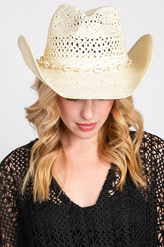 Seashell Hat Band Cowboy Straw Hat sold by Deluxxie product image thumbnail 5